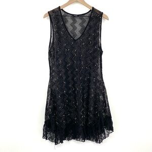 Lily by Firmiana Tunic Top Women’s 2X Lace Ruffle Black
Embroidered Sequin Tank
